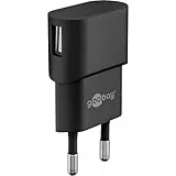 goobay USB Ladegerät 5W, kompaktes Netzteil mit 1A, Single USB-A Ladeadapter für Steckdose, ideal als Reiseladegerät für iPhone, Kopfhörer, Smartwatch, schwarz - 44947