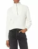 Amazon Essentials Damen Gerippter Pullover mit halbem Reißverschluss in lockerer Passform (in Übergröße erhältlich) (Früher Amazon Aware), Elfenbein, XXS