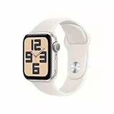 Apple Watch SE (2. Generation) GPS 40 mm Smartwatch mit Aluminiumgehäuse in Polarstern und Sportarmband in Polarstern (M/L). Fitness und Schlaftracker, Unfallerkennung, Herzfrequenzmesser