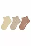 Sterntaler Sneaker Socken 3er Pack Schmetterling – Mädchen Baby- und Kindersocken mit Schmetterlings- und Punktmotiv, Baumwoll-Mix, Vanillefarben, Größe 22