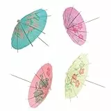 amscan 40117 Regenschirm-Dekopicker, 20er Pack, Bunte Schirmchen, 10cm