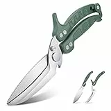 DRAGON RIOT Geflügelschere Abnehmbare, Heavy Duty Fleischschere, Mehrzweck-Küchenschere zum Schneiden von Knochen, Fleisch, Geflügel, Gemüse, Meeresfrüchte und Pizza, Knochenschere Grün