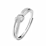 AIFUYUDM Silber Ringe für Frauen Verstellbar Ring Silber Damen 925 Sterling Silber Versprechen Ringe Verlobungsring Promise Ring Schmuckgeschenke für Freundin, Ehefrau