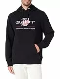 Gant Herren Reg Archive Shield Hoodie Kapuzenpullover, Schwarz, L EU