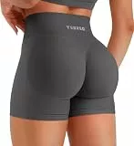 YEOREO Invisible Scrunch Butt Sport Shorts Damen 4.5' Nahtlose High Waist Booty Gym Yoga Shorts Damen Push Up Kurze Leggings Butt Lifting Kurze Sporthose Workout Radlerhose Dunkelgrau M