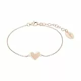 s.Oliver SO PURE Armband für Damen mit Herz Anhänger, 925 Sterling Silber, Rosé vergoldet, Länge: 16-19 cm