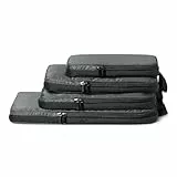 Amazon Essentials Ultraleichte Kompressions-Packwürfel mit Reißverschluss, 4er-Set, Grau