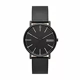 Skagen Herrenuhr Signatur Quartz/3 Zeigerwerk 40 mm Gehäusegröße mit Lederarmband SKW6902