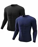 CL convallaria 2er Stück Thermounterwäsche Unterhemd Herren Thermo Oberteil Herren Innenfleece Funktionsunterwäsche Thermoshirt Langarm