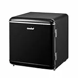 Comfee' RCD50BL2EURT(E) kleiner Kühlschrank, 47 Liter, Retro-Design, Mini-Kühlschrank, Tisch, einstellbarer Thermostat, leise, geeignet für Zuhause, Büro und Hotel, Schwarz [Energieklasse E]