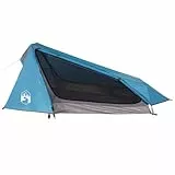 vidaXL Tunnelzelt 1 Personen, Campingzelt mit Netzwände, Wasserdicht Gartenzelt mit abnehmbarem Überzelt, Zelt, Blau 185T Polyester