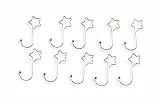 Riffelmacher 14448 - Kugel-Aufhänger mit Stern, Länge 5 cm, 20 Stück im Beutel, Silber, Anhänger, Baumkugeln, Weihnachts-Baum, Dekoration, Haken, Weihnachten, Advent