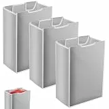 3 Stück Wäschekorb, Oxford Wäschesammler Abnehmbarer, Wäschesack, Laundry Baskets, Wäschesortierer, Ersatzbeutel für Wäschewagen, Ohne Haken, 38.1 x 22.9 x 55.9 cm(grau,3)