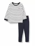Petit Bateau Jungen Pyjama, Weiss Marshmallow / Blau Smoking, 12 Jahre