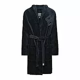 CR7 Cristiano Ronaldo Basic Herren Bademantel, Schwarz, L