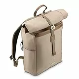 Hama Rucksack mit Laptop-Fach (22 l, für Laptop bis 16,2“, Rollrucksack für Uni, Schule, Arbeit, Reisen, Laptop Rucksack mit Rolltop, Tabletfach, Organizer, Vordertasche, zwei Seitentaschen) beige