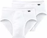 Schiesser Herren 2 Pack Sportslip Mit Eingriff - Essential Feinripp Slip, Weiss_205159, M EU