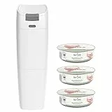 Spross® Windeleimer inkl. 3 Nachfüllkassetten • Geruchsdichter Windelmülleimer mit Hygieneverschluss & Hochbarriere-Folie • Einhandbedienung Windel Eimer • Baby Wickeleimer Made in Germany