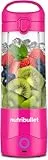 nutribullet Portable NBP003BP, tragbarer Mixer (475ml), wiederaufladbar, Mini Mixer, 4-Klingen-Messer, Tritanbecher, 15+ Zyklen pro Ladung, to-go, USB-C Aufladung, Pink