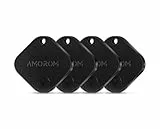 AMOROM Bluetooth Air Tracker Tag, iOS & Android kompatibel, Telefonfinder, lauter Klingel, austauschbarer Akku, für Schlüssel/Gepäck/Koffer/Brieftasche/Rucksack, 4 Stück