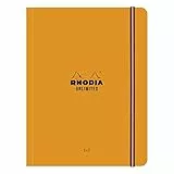 Rhodia 118758C Notizbuch Unlimited (DIN A5+, 16 x 21 cm, 60 Blatt, 80 g, kariert, elegant und praktisch) 1 Stück orange