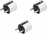 Meister Schutzkontakt-Stecker - 3 Stück - Kunststoff - weiß - 250 V - 16 A - Maximaler Kabelquerschnitt 2,5 mm² - IP20 Innenbereich - Seitliche Einführung / Schuko-Stecker mit Zugentlastung / 7421620