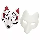 STOBOK 2St Fuchs Maske Leere Maske Halloween Maskerade Masken Katzenmaske DIY-Maskerade-Maske Embryo-Maske selber Machen Pu Gesichtsmaske gemalt schmücken Fräulein bilden Eva