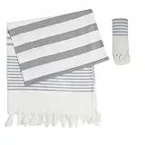 Winthome Strandtuch Weich 180x100cm- Strandhandtuch 100% Baumwolle Leicht Platzsparend, Hamamtuch Saugstark, Schnelltrocknend, Badetuch Sandfrei, Handtuch für Damen Herren Saunahandtuch (1 Pack)