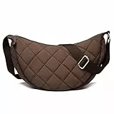 Micmores Crossbody Bag Damen UmhäNgetasche Nylon Gesteppt Tasche Leicht Puffer Crossbody Bag Groß Schultertasche Hobo Bauchtasche Damen Herren (Kaffee)