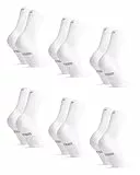 DANISH ENDURANCE Bio Baumwoll Tennissocken, Sneaker Socken, Sportsocken, Unisex, Herren & Damen, 3 & 6 Paar, Weiß - 6er Pack, 43-47