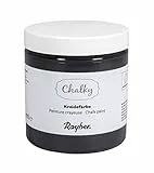 Rayher Chalky, Kreidefarbe auf Wasserbasis, kohlschwarz, für Shabby-Chic, Vintage- und Landhaus-Stil-Looks, Dose 230 ml, 35048577