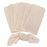 6 Stück Stoffservietten Beige, Leinen Servietten 42x42 cm, Baumwolle Servietten, Musselin Servietten, Stoffservietten Weiß, Hochwertige Servietten Leinen ﻿