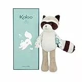 KALOO - Fripons - Gaston Waschbärpuppe - Babyplüsch und Schmusetuch - Ideal zur Geburt - Grau - 25 cm - Ab der Geburt - K205002