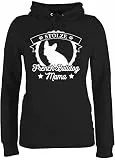 Shirtracer Pullover Damen Hoodie Frauen - Geschenk für Hundebesitzer - Stolze French Bulldog Mama - M - Schwarz - Pullover+mit+Bulldogge hundepullover hundefan Frenchie Fun-Kapuzenpullover