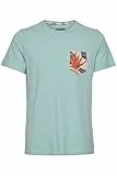 Blend BHTrop Herren T-Shirt Kurzarm Shirt Basic Print mit Rundhalsausschnitt, Größe:XL, Farbe:Canal Blue (144810)