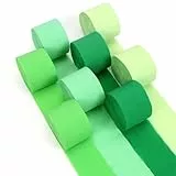 Krepppapier Grün 8 Rolls 200m,Regenbogen Krepppapier Band-4.5cm x 25m,Kreppband Grün,Luftschlangen aus Krepppapier für Hochzeitsfeier,Party Dekorationen DIY,Geburtstagsparty (4 Grüntöne)
