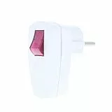 as - Schwabe Winkelstecker mit Leuchtschalter - Schutzkontaktstecker mit doppeltem Schutzkontakt - Anschluss Leitungen bis max. 1,5mm² - 2-polig schaltend - 230V - 16A - IP20 - Weiß - 45034