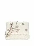 GUESS Damen Everlee Mini Convertible Crossbody Flap Umhängetasche, Cremeweiß