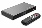 DIGITUS DS-55331 HDMI Switch 3x1 – 3 In 1 Out – UHD 4K/60 Hz HDTV: 3840 x 2160p – HDCP 2.2 & HDMI 2.0 – HDR, CEC, Deep Color, DTS, Dolby Digital, LPCM – Für TV, Monitor, PS5, PS4, Xbox