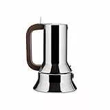 Alessi 9090/1 - Design-Espresso-Kaffeemaschine, Gehäuse aus Aluminium, Griff und Knopf aus Thermoplastischem Harz, 1 Tasse, 9.5x15x9.5
