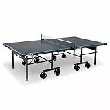 JOOLA Tischtennisplatte Outdoor J500A - Profi Tischtennistisch 6 MM Aluminium-Verbundoberfläche Wetterfest-Klappbares Untergestell-Schneller Aufbau, Grau/Blau, 274 x 152,5 x 76 cm