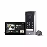 EZVIZ 4K Video-Türsprechanlage, 8 Zoll (20,3 cm) Touchscreen, Handflächen-/Gesichtserkennung, Unlock aus der Ferne, 2 Kabel, menschliche Erkennung, RFID-Option, wasserdicht, Dual-Band-WLAN, HP7 Pro