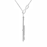 YAFEINI Flöte Geschenke Sterling Silber Flöte Infinity Halskette Einstellbare Lariat Y Halskette Flöte Schmuck für Frauen Flöte Liebhaber