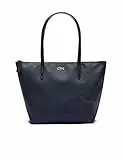 Lacoste Damen Shopper S Shopping Bag,Lederimitat (100% PVC),24.5x24.5x14.5, Tote-Bag Trageriemen Handtasche,BLAU (141),Einheitsgröße (One Size)