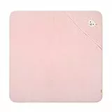 Steiff Badetuch mit Kapuze rosa Silver Pink, flauschig-weicher Frottee trocknet und verwöhnt zarte Haut, strapazierfähige Einfassungen, mit Kapuze für extra Wärme