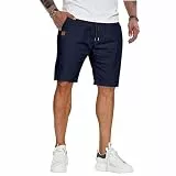 ZOXOZ Shorts Herren Sommer Kurze Hose Herren Mit Taschen Chino Shorts Baumwolle Cargo Shorts Freizeithose Kurz Dunkelblau XXL