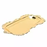 GLOGLOW Serviertablett für Lebensmittel, Schmucktablett, 12,2 X 20,6 cm, Rechteckiger Schmuckhalter für Snacks, Süßigkeiten, für Hochzeiten, Partys, Esszimmer, Hoteltisch, Verwendung Als (Gold)