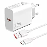 45W USB Ladegerät mit LadeKabel für Xiaomi Redmi Note 14 Pro 5G/13 12 11 10 A5 A3,Poco X7 X5 X4 X3 F7 F5 M7 M6 C75 C65,Xiaomi 14 15 13 Lite/14T 14C/13T 12T/12/11T 10T Handy Schnellladegerät Netzteil