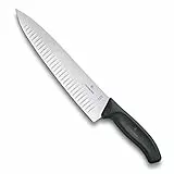 Victorinox Swiss Classic, Profi Tranchiermesser, Extra Scharfe Klinge, Kullenschliff, 25 cm, Kunststoffgriff, Rostfreier Stahl, schwarz