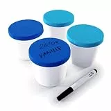 Zwin® 4er-Set Eiscreme-Gefrierbehälter mit beschriftbarem Silikondeckel 250ml, BPA-frei – ideal für Eis, Snacks & Meal Prep – stapelbar